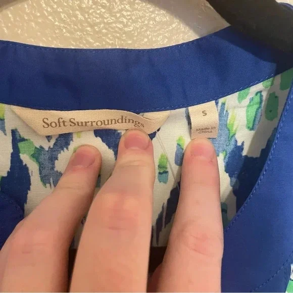 Soft Surroundings Kirti Ikat Tunic Size Small NWOT Cotton Blend Colorful - Picture 6 of 7